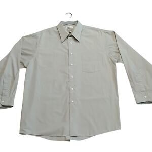Van Heusen Wrinkle-Free Beige Long Sleeve Formal Dress Button Shirt: Men's XL